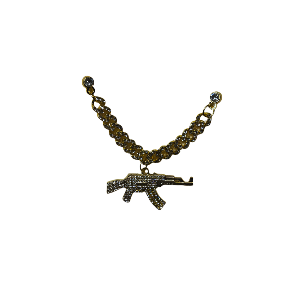 AK gold chain pin